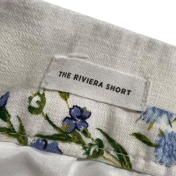 LOFT Riviera Floral Shorts Size 8 Lavender Yellow Cotton Blend - Picture 4 of 6